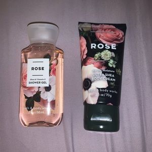 Bath and body works rose shower gel and lotion